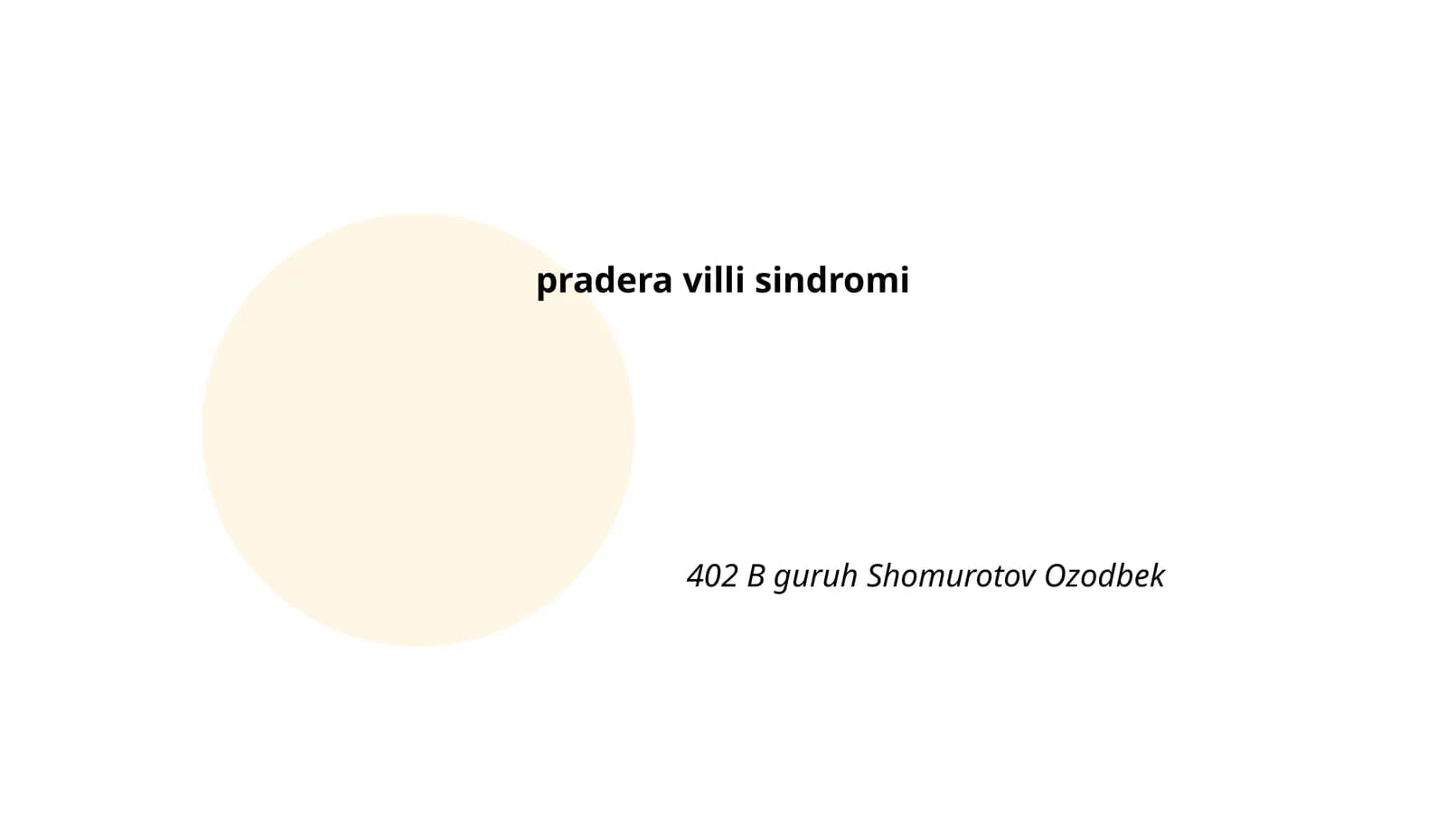 Pradera-Villi sindromini ta'riflash