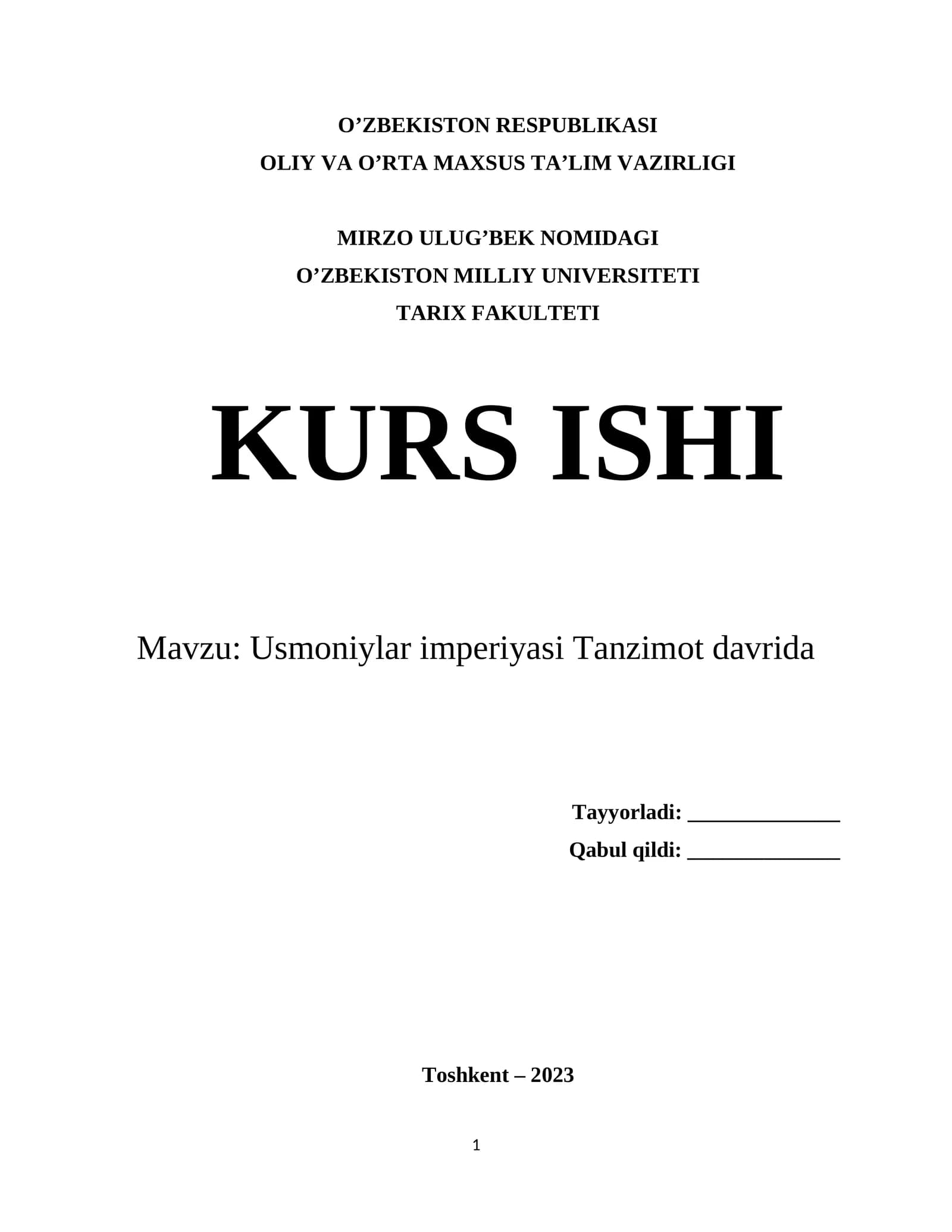 Usmoniylar imperiyasi Tanzimot davrida