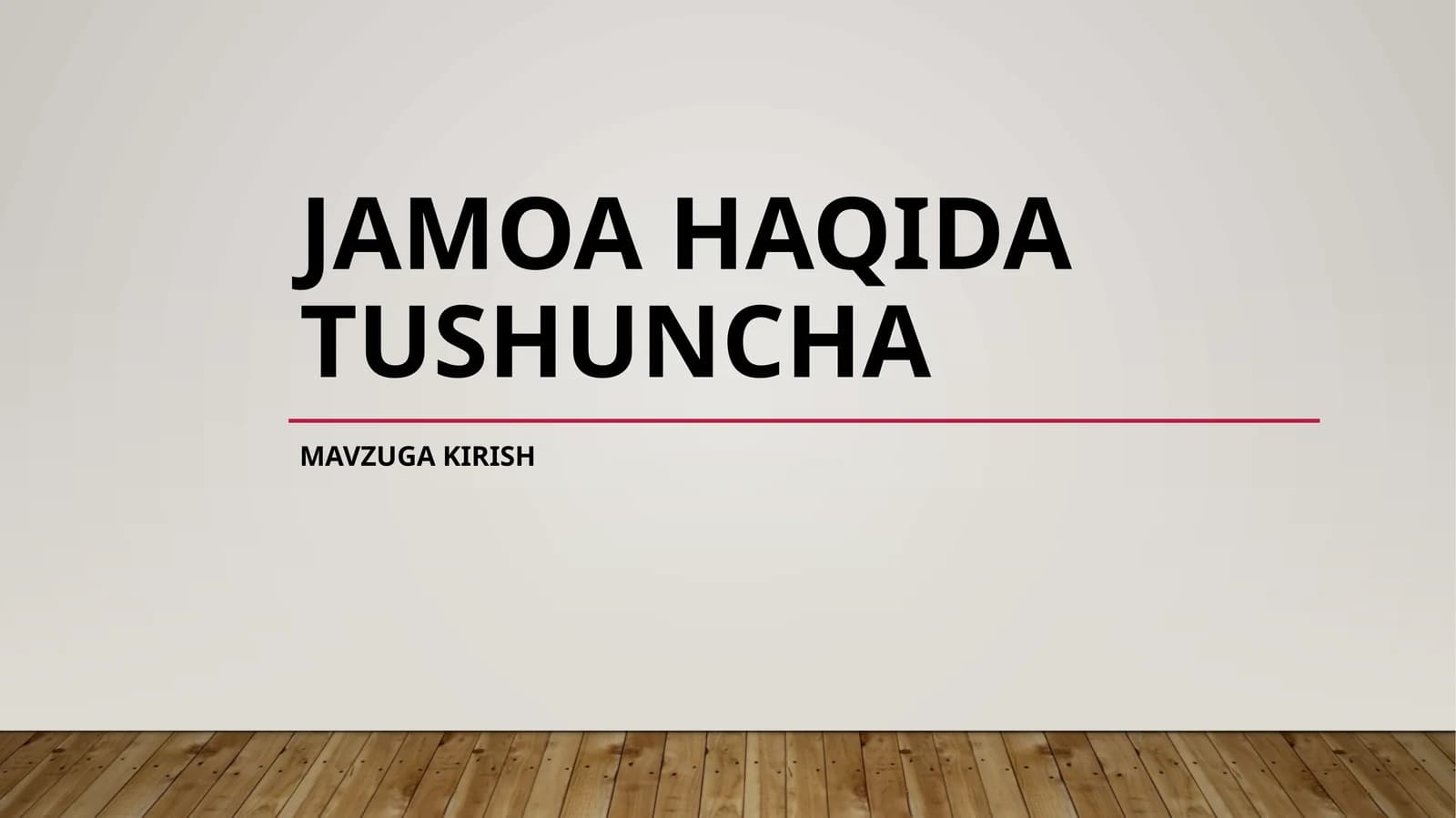 Mavzuga kirish