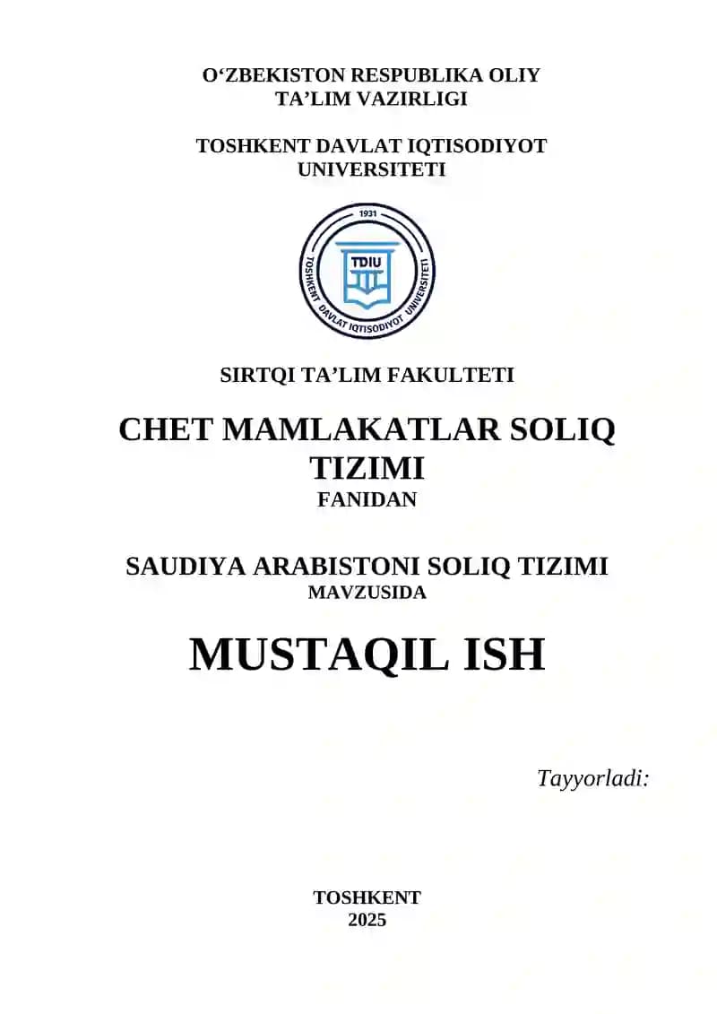 Saudiya Arabistoni soliq tizimi