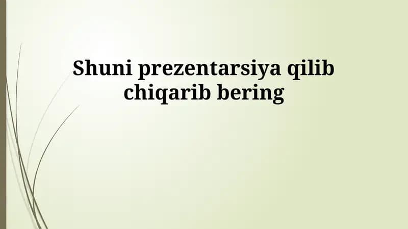 Taqdimot tuzilishi va vizual materiallar