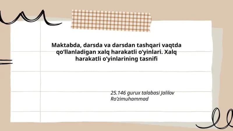 Xalq harakatli o‘yinlar