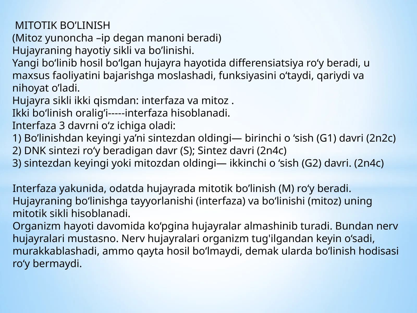 MITOTIK BO’LINISH