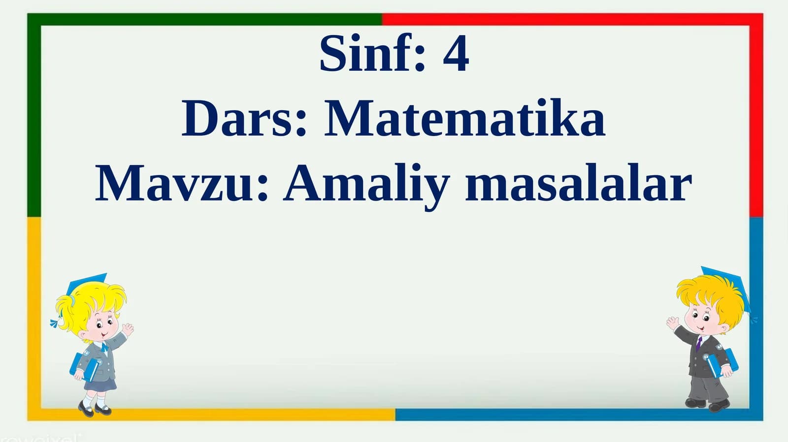 4-sinf matematika Amaliy masalalar