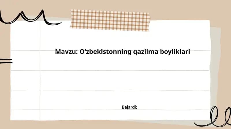 Oʻzbekistonning qazilma boyliklari