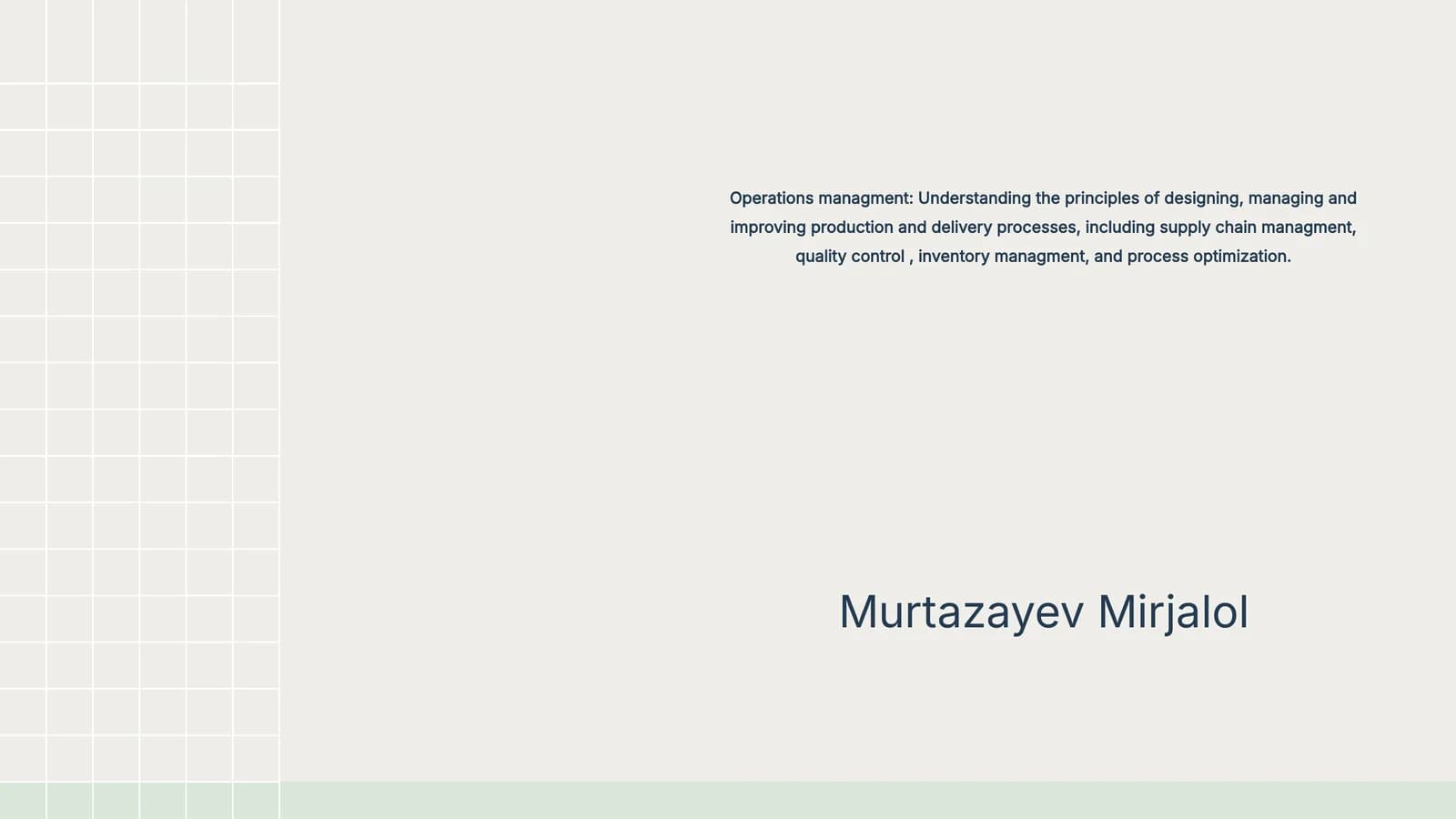 Operations Management