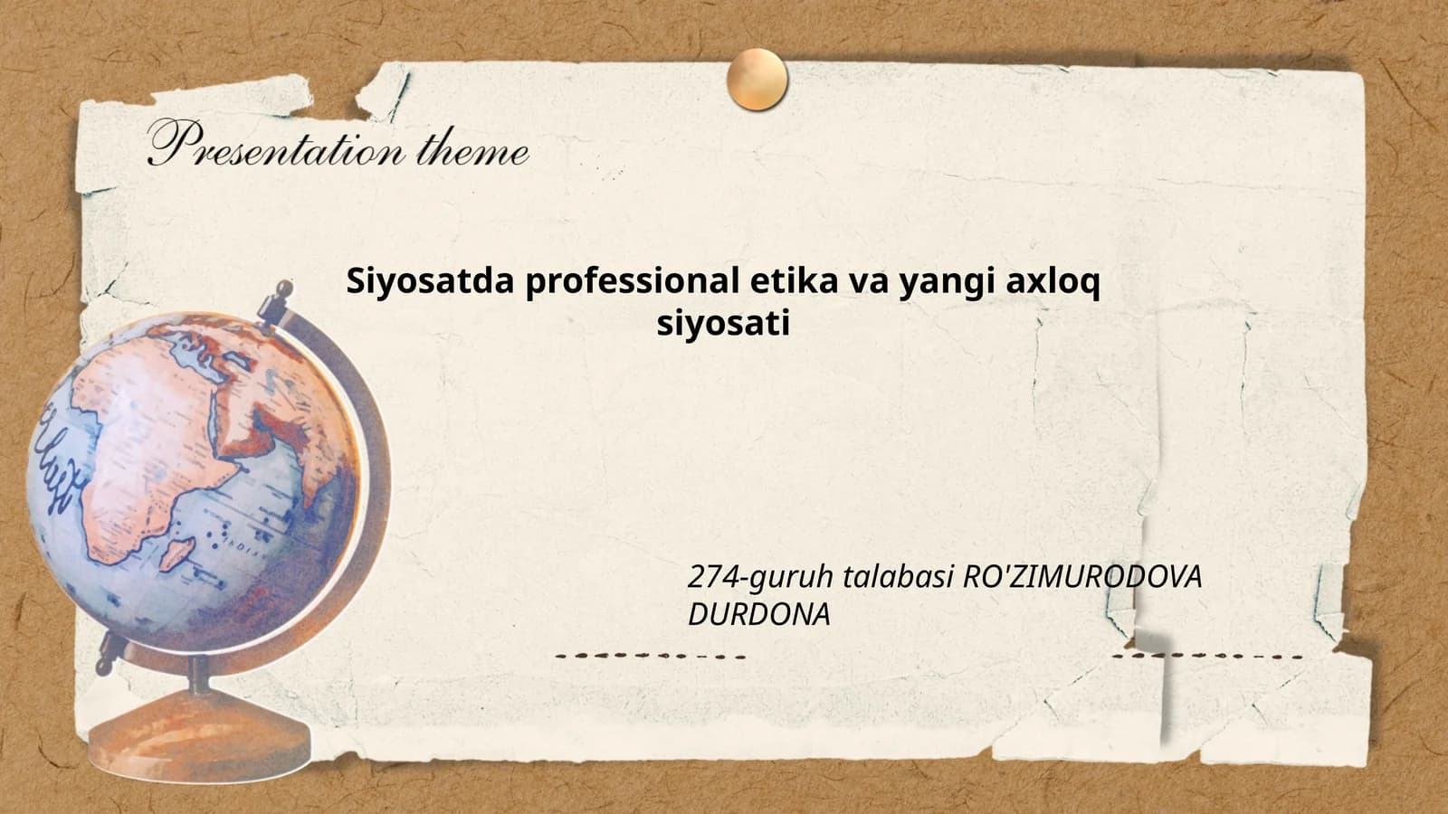 Siyosatda professional etika va yangi axloq siyosati