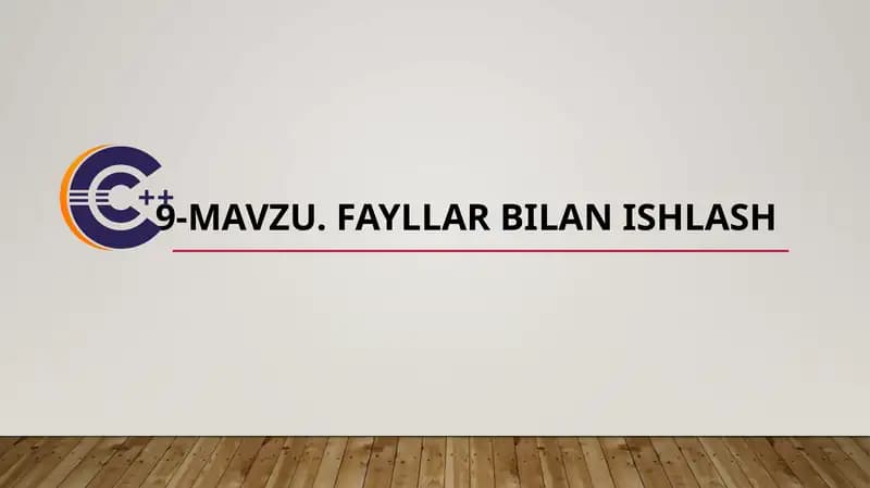 Fayllar bilan ishlash