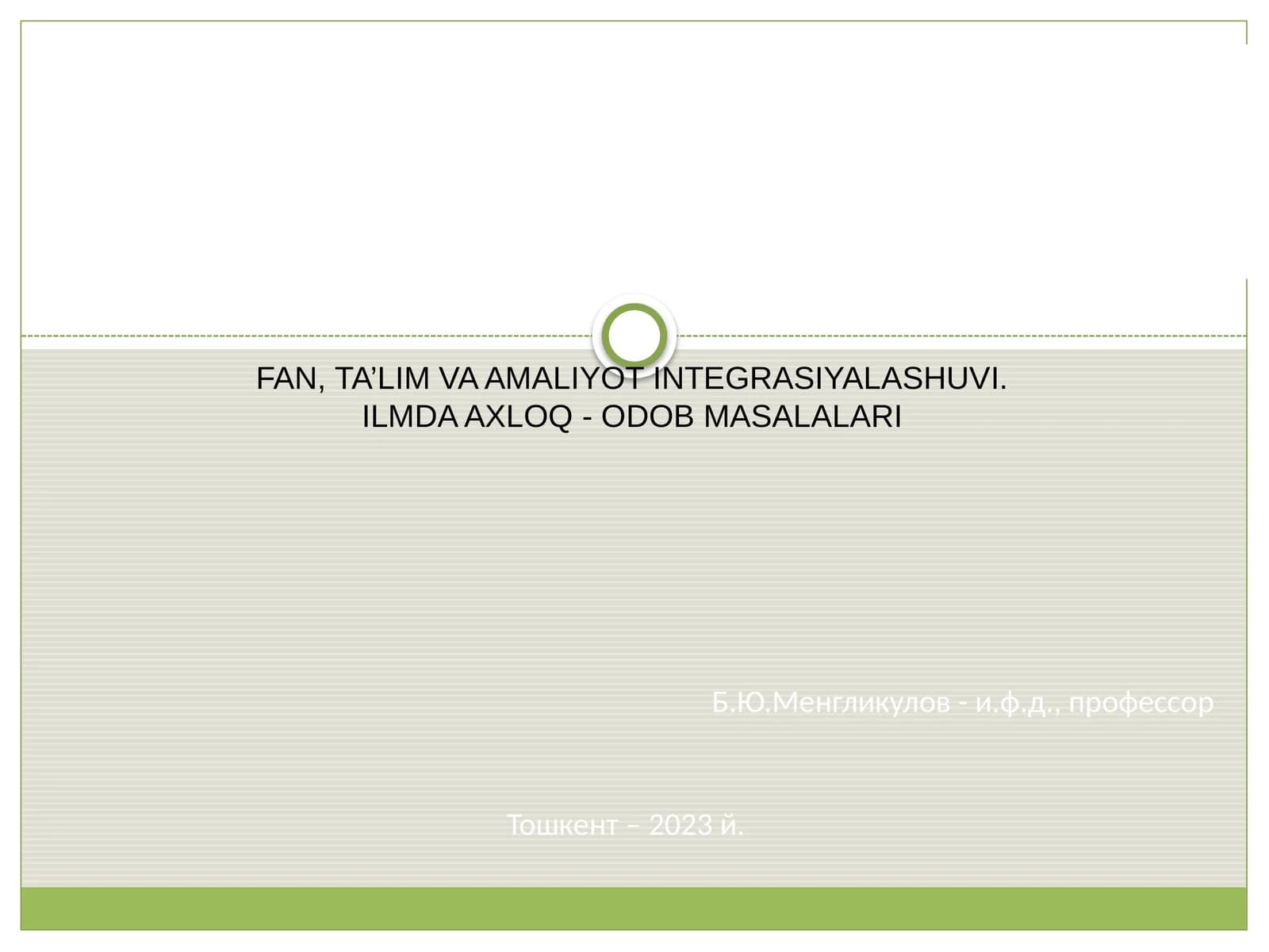 ILMDA AXLOQ - ODOB MASALALARI
