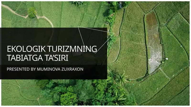 EKOLOGIK TURIZMNING TABIATGA TA’SIRI