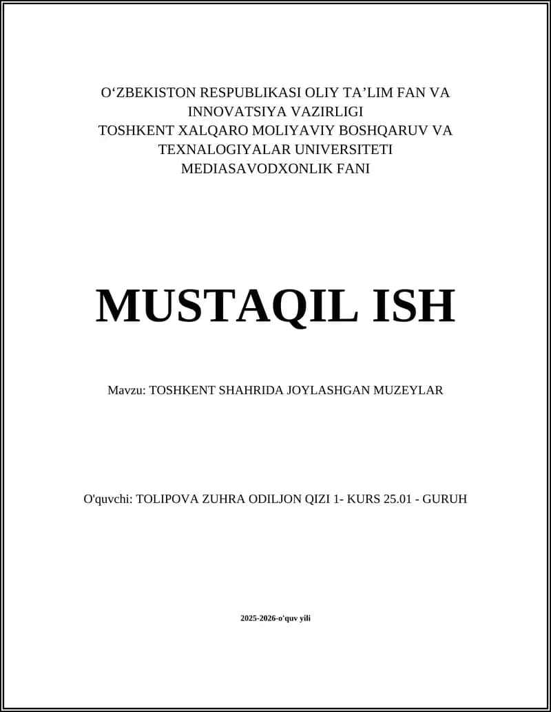 Toshkentdagi O‘zbekiston Davlat Tarixiy Muzeyi