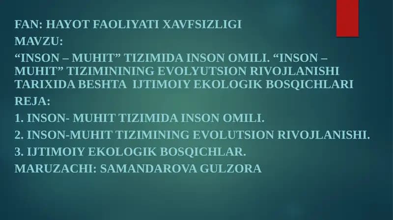 Inson-muhit tizimi