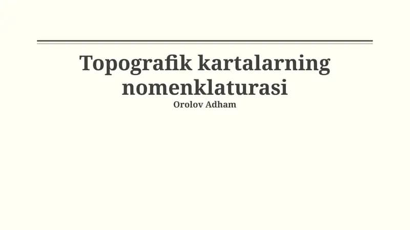 Topografik kartalarning nomenklaturasi