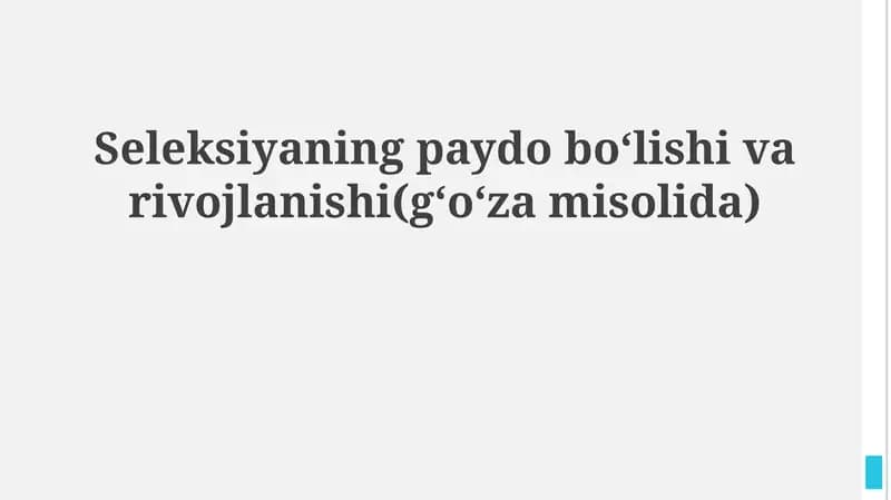 Paxta seleksiyasi