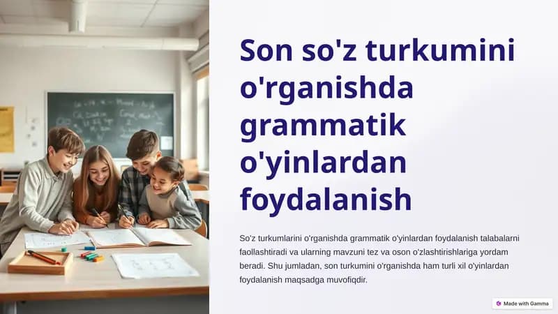 Son so'z turkumini o'rganish