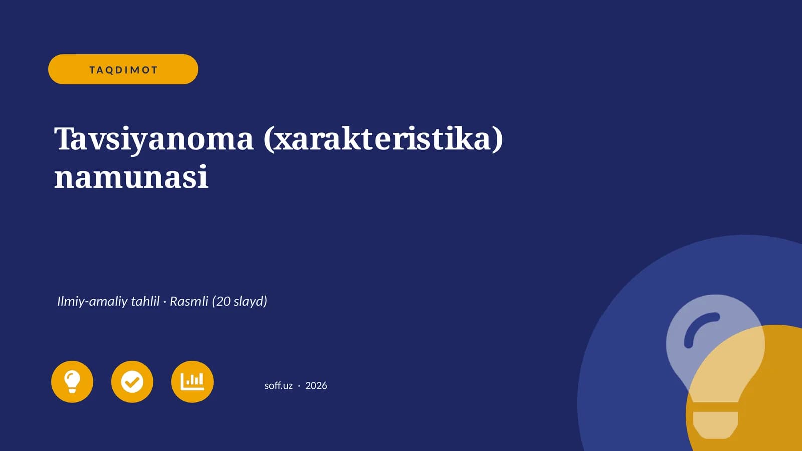 Tavsiyanoma (xarakteristika) namunasi