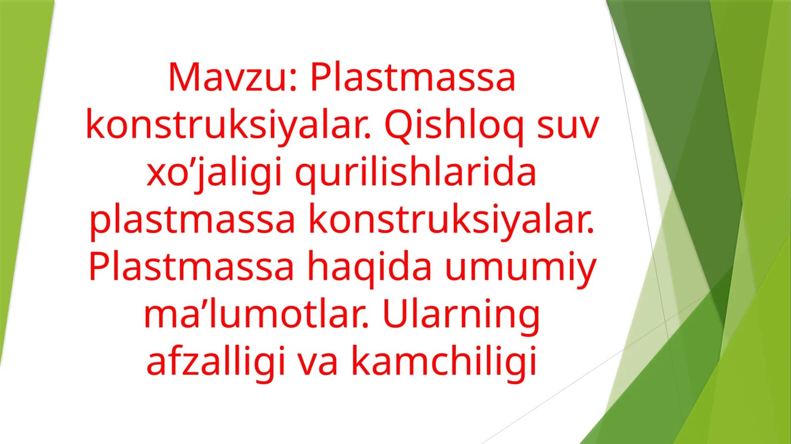 Plastmassa konstruksiyalar