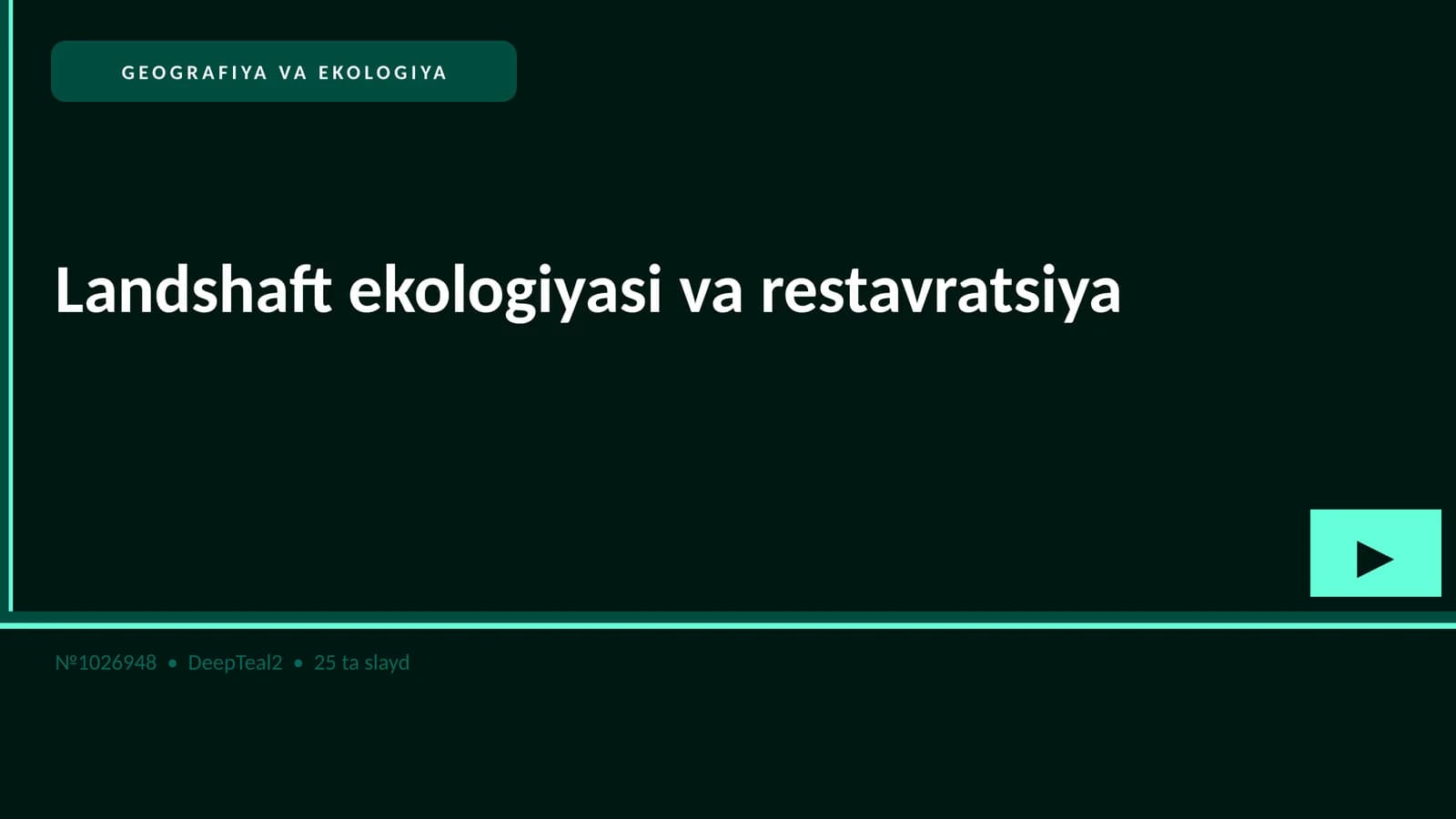 GEOGRAFIYA VA EKOLOGIYA