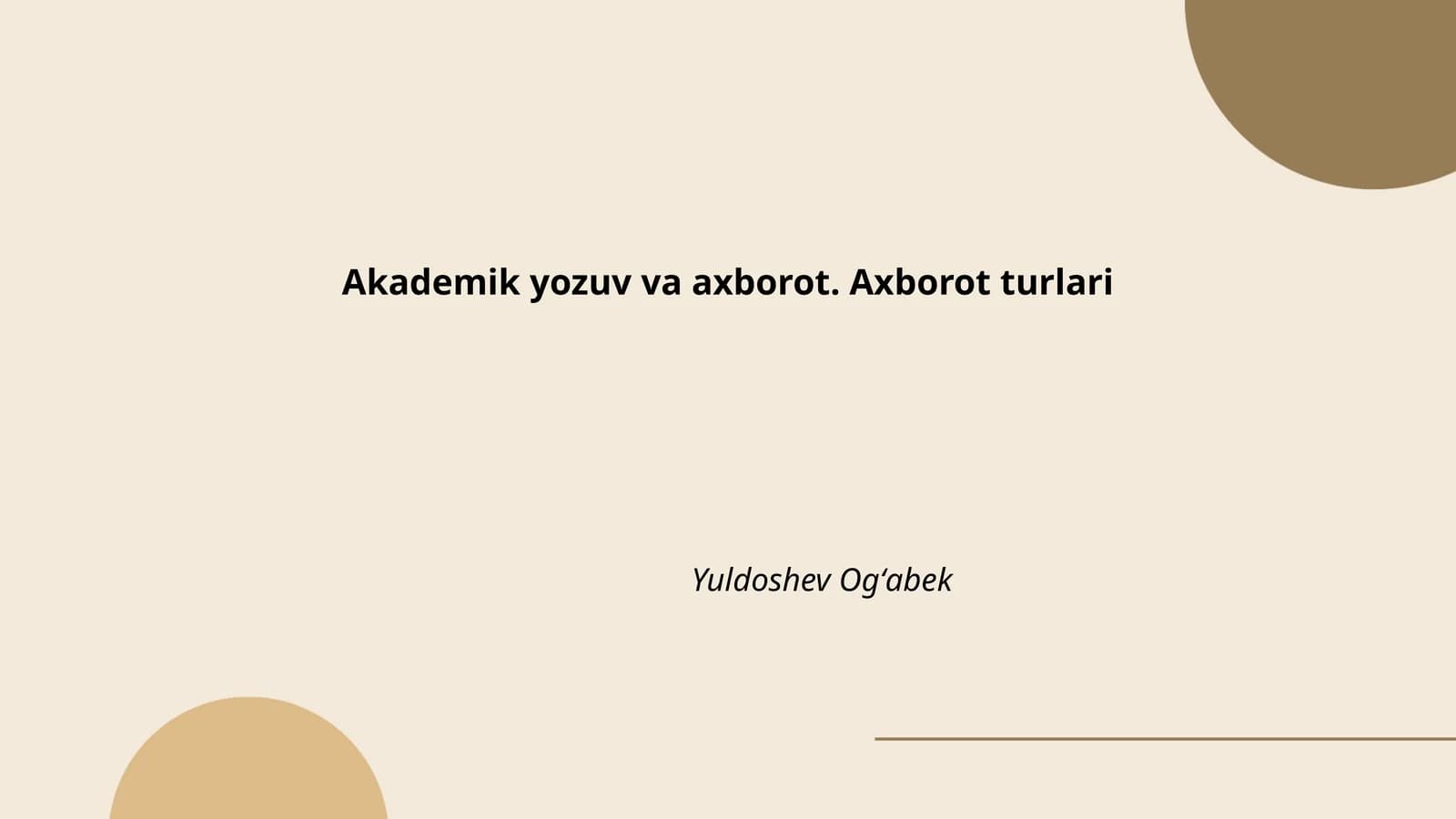 Akademik yozuv va axborot. Axborot turlari