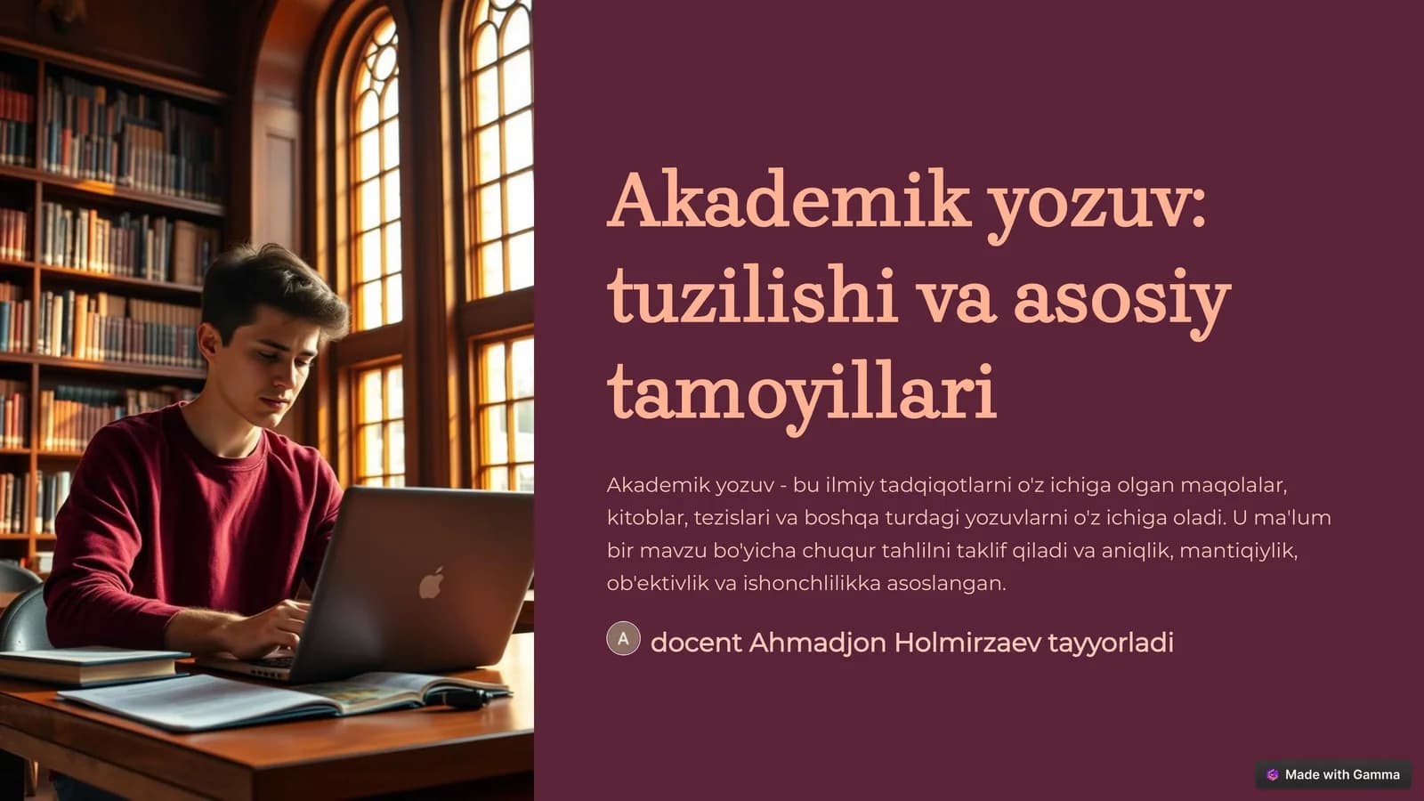 Akademik yozuv: tuzilishi va asosiy tamoyillari