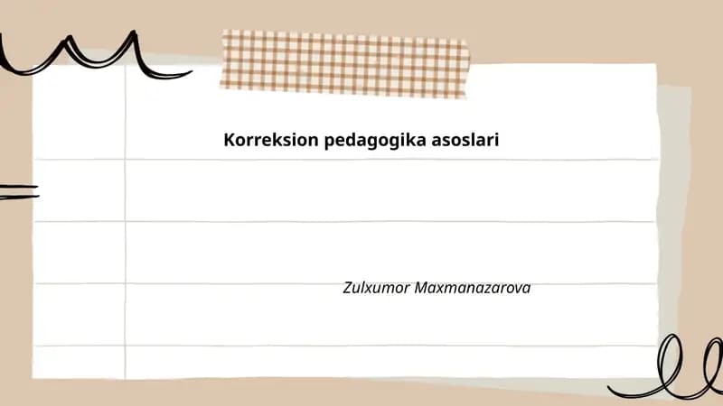 Korreksion pedagogika asoslari
