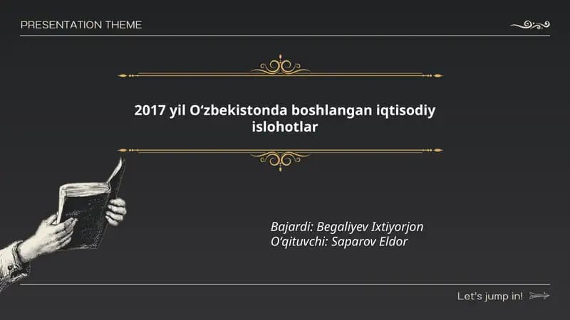 2017 yil Oʻzbekistonda boshlangan iqtisodiy islohotlar