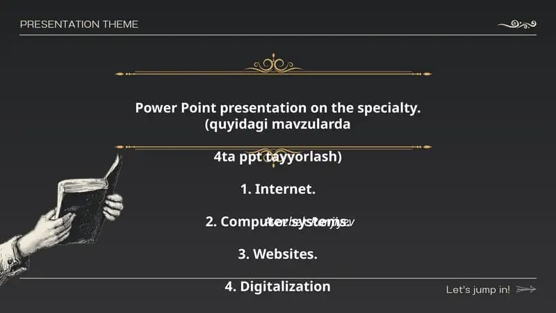 Power Point presentation on the specialty