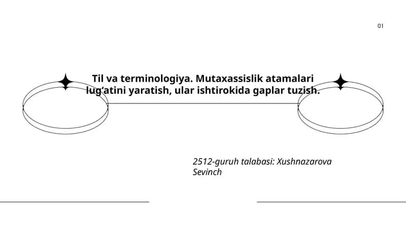 Mutaxassislik atamalari lug‘atini yaratish