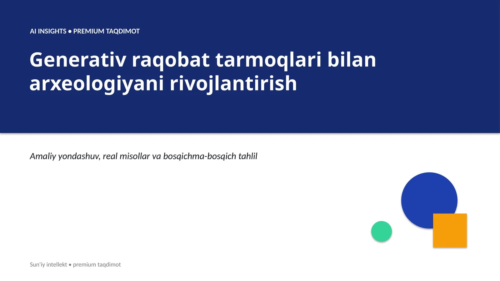 Generativ raqobat tarmoqlari bilan arxeologiyani rivojlantirish