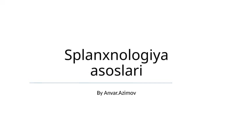 Splanxnologiya asoslari