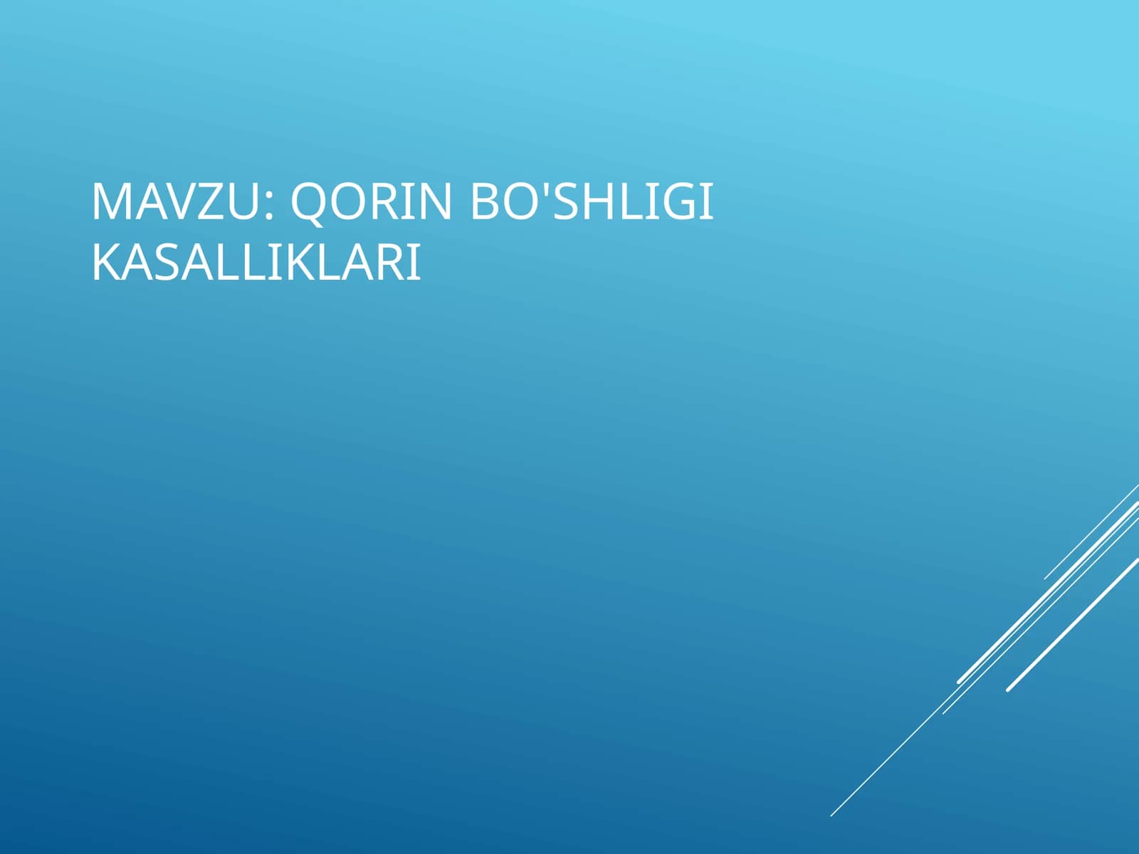 Qorin bo'shligi kasalliklari