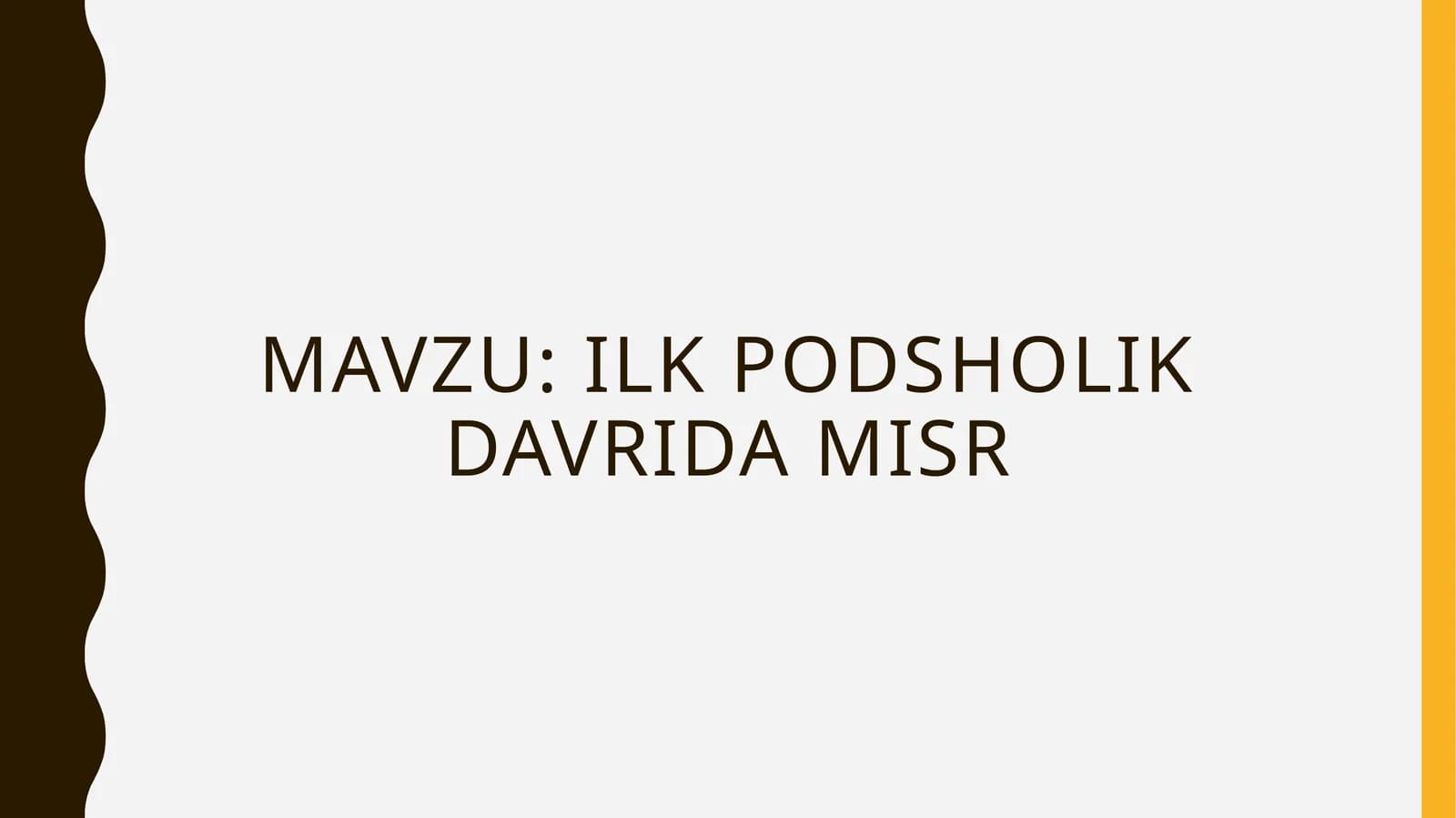 Ilk podsholik davrida Misr