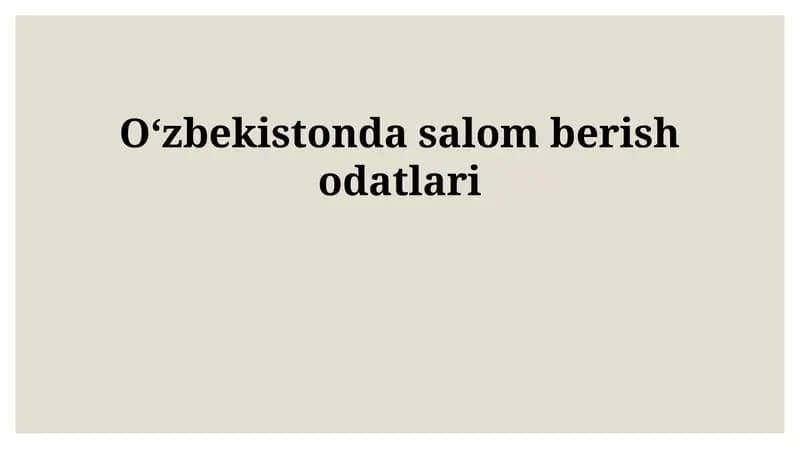 Salomlashish odoblarining tarixi