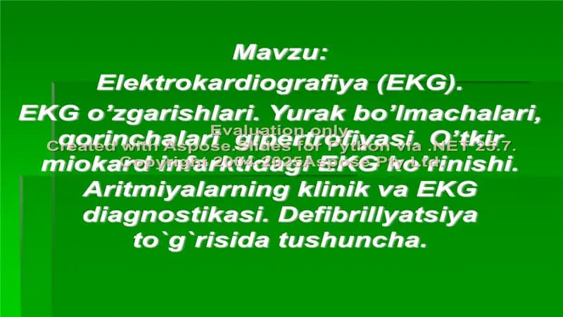 Elektrokardiografiya (EKG)
