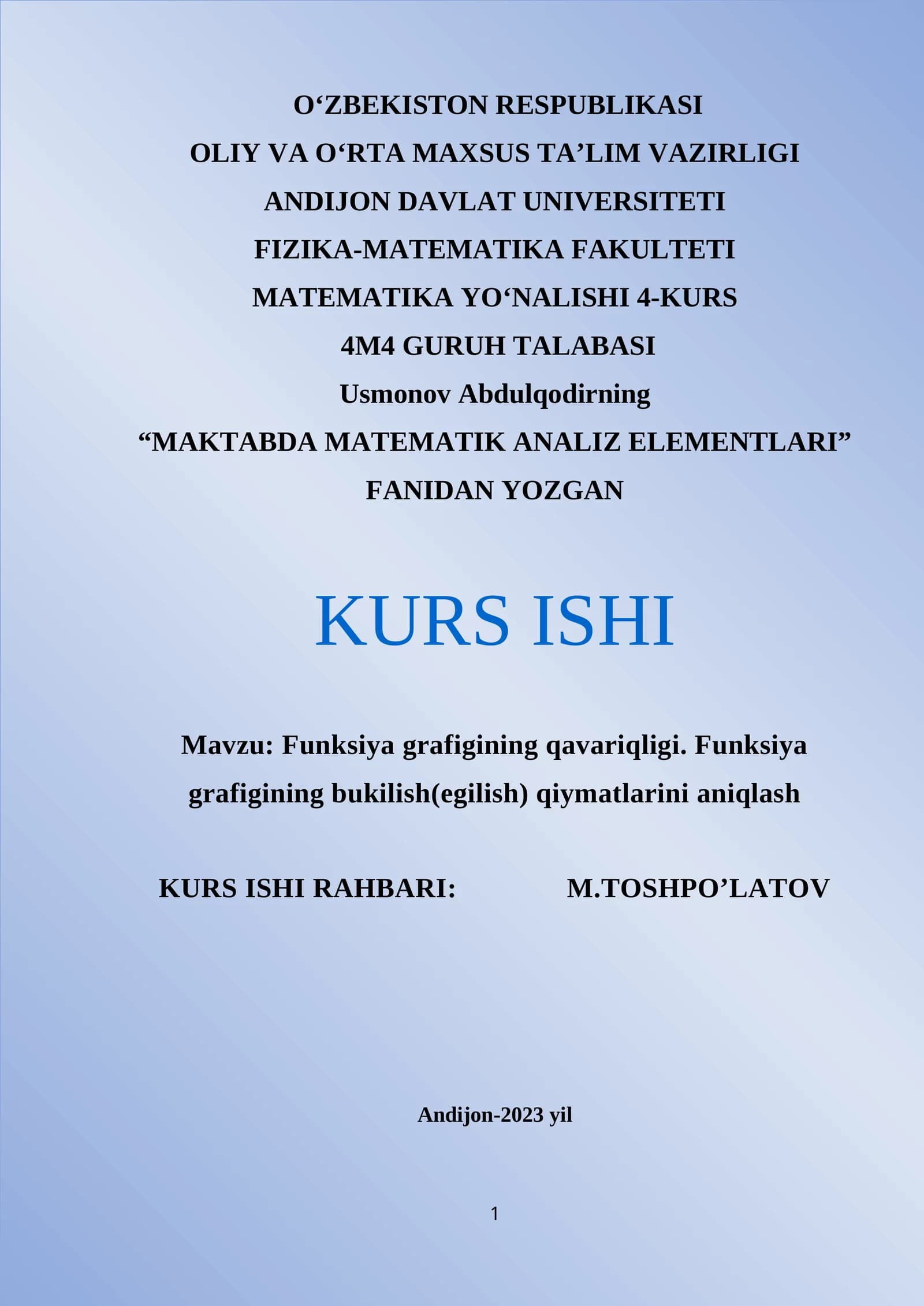 MAKTABDA MATEMATIK ANALIZ ELEMENTLARI
