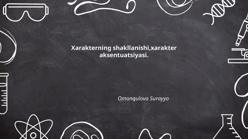 Xarakterning shakllanishi
