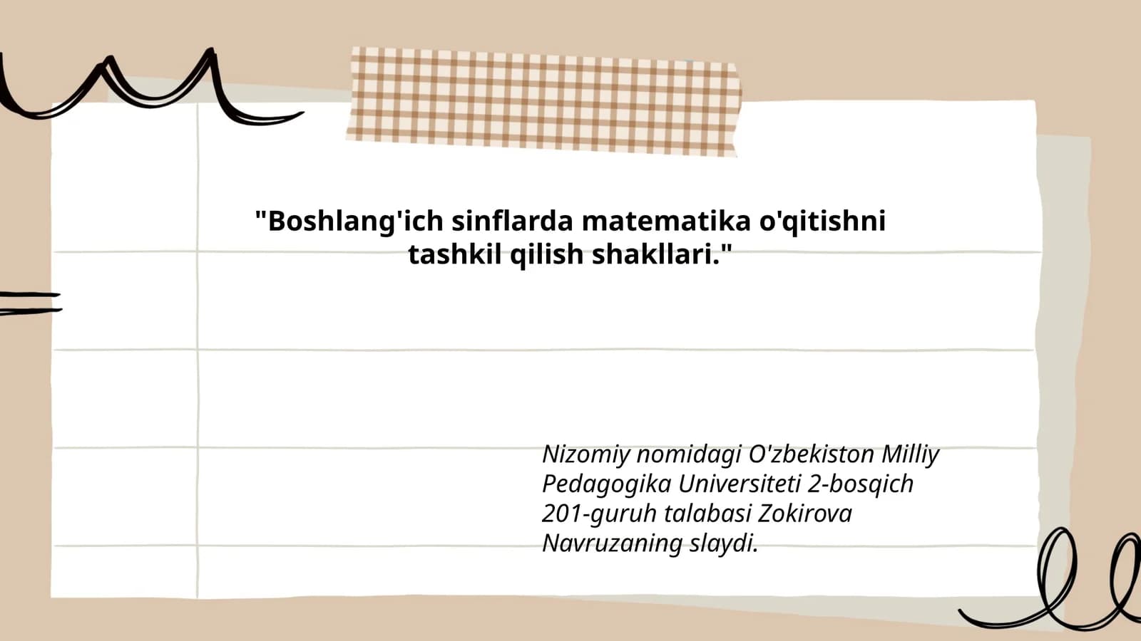 Boshlang'ich sinflarda matematika o'qitishni tashkil qilish shakllari