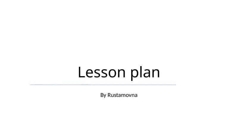 Lesson plan