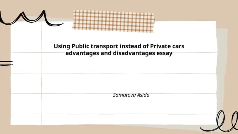 Using Public transport instead of Private cars advantages and disadvantages essay