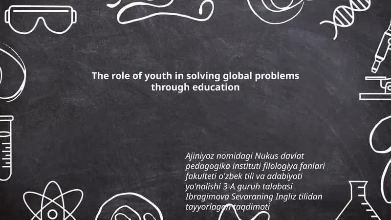 The role of youth in solving global problems through education