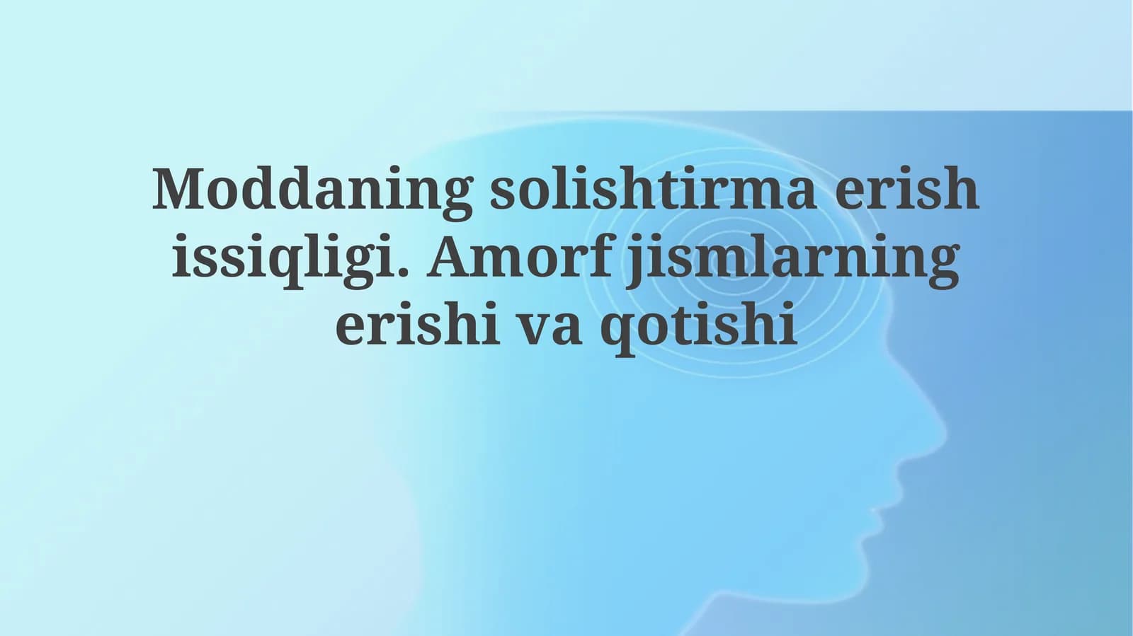 Moddaning solishtirma erish issiqligi