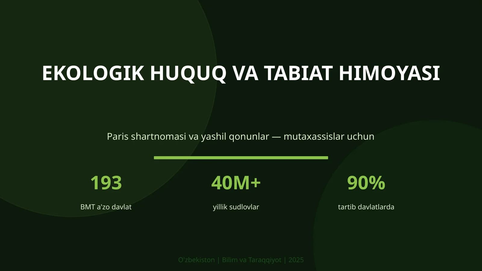 Ekologik Huquq va Tabiat Himoyasi