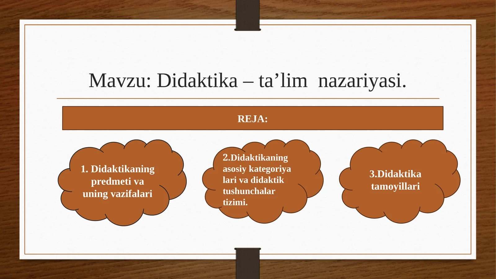Didaktika - ta’lim  nazariyasi