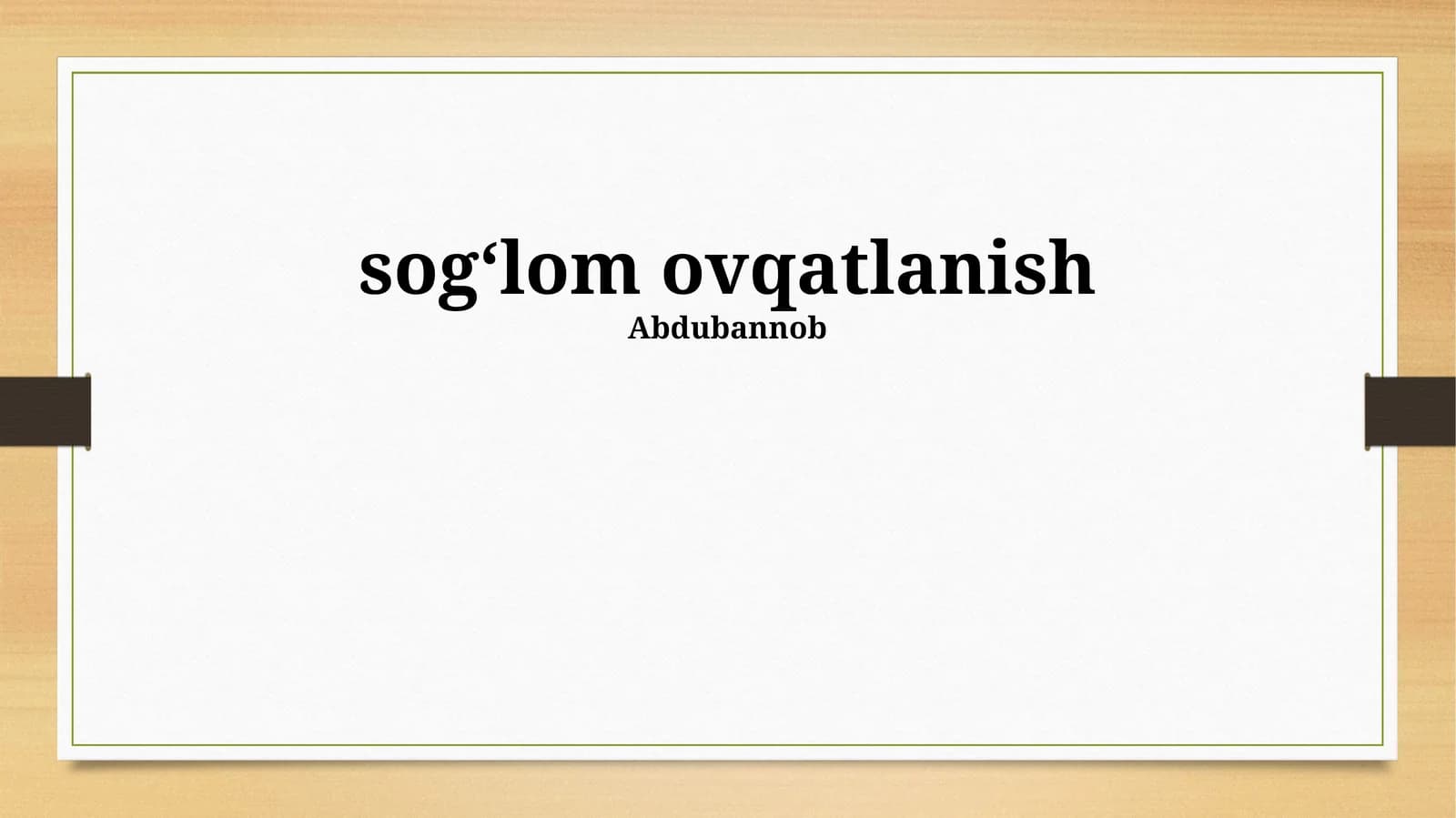 Sogʻlom ovqatlanish