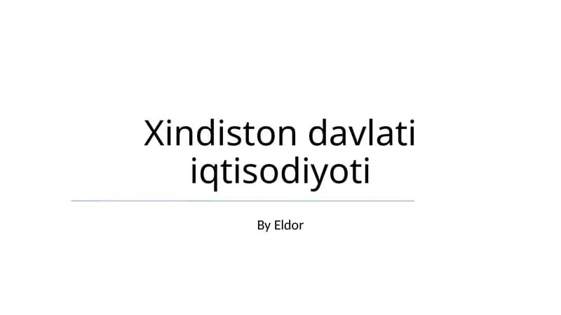 Hindiston davlati iqtisodiyoti