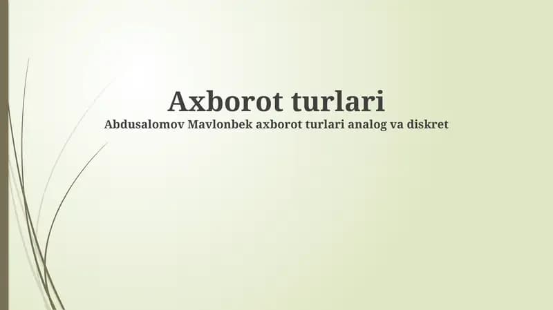 Axborot turlari