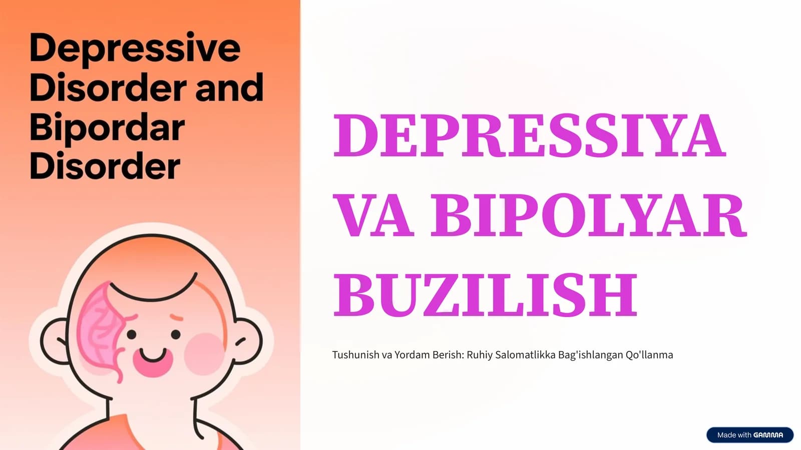DEPRESSIYA VA BIPOLYAR BUZILISH