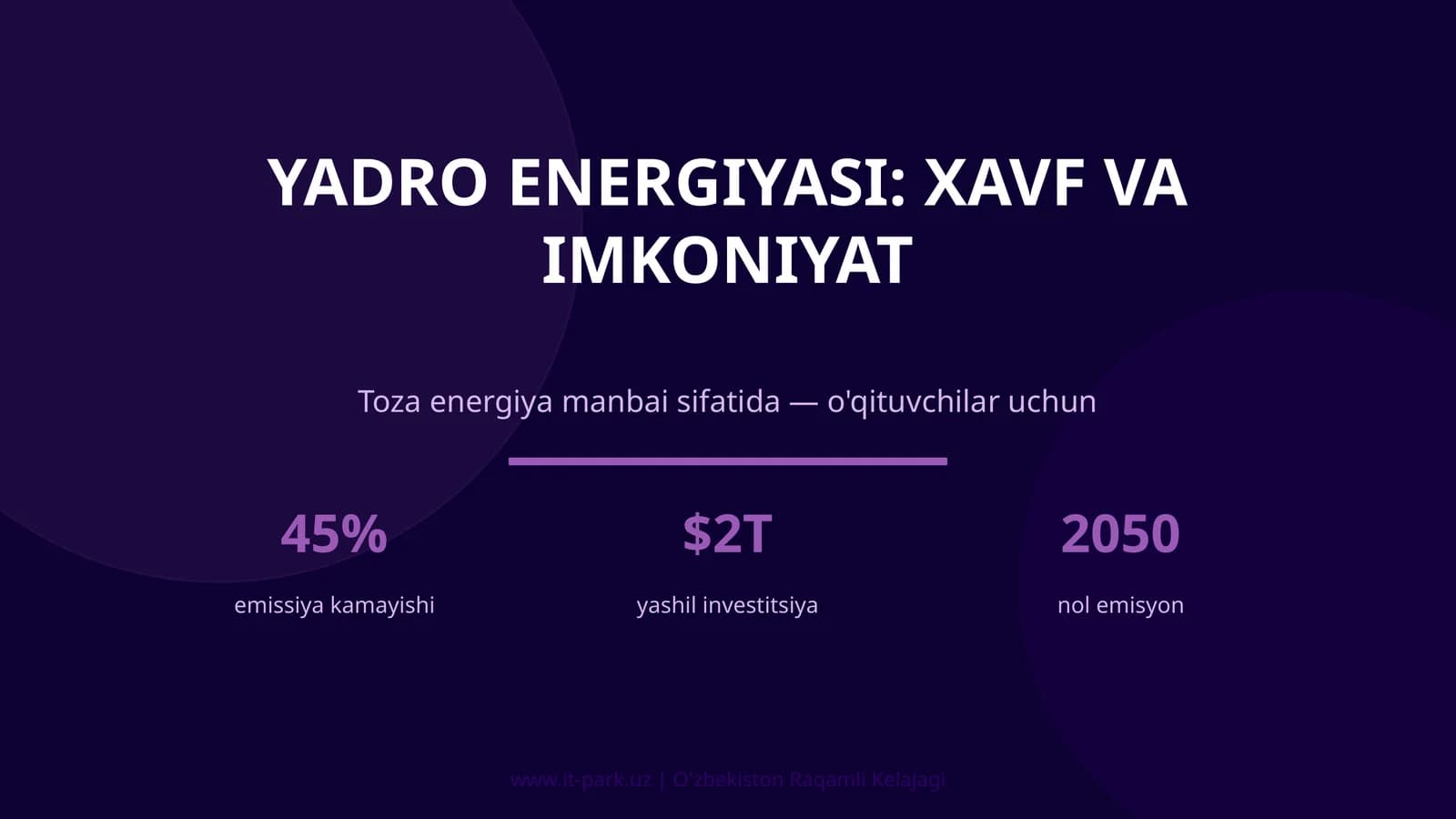Yadro energiyasi: xavf va imkoniyat