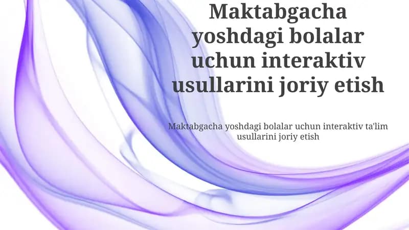 Interaktiv usullar