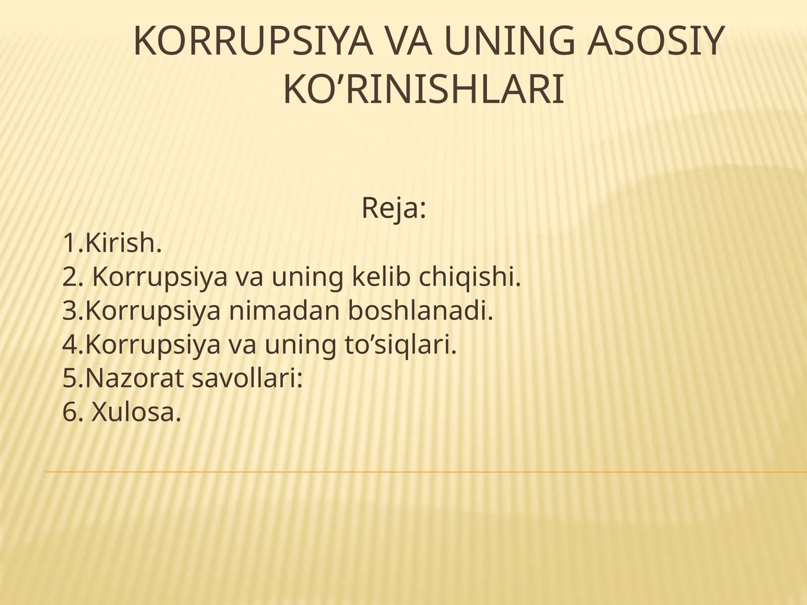 Korrupsiya va uning asosiy ko’rinishlari
